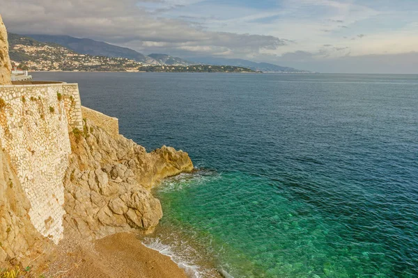 Beautiful Sea Beach Monaco Monte Carlo — Foto de Stock