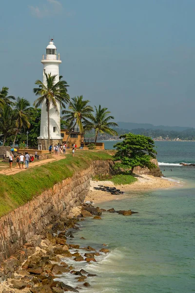 Galle Sri Lanka Feb 2022 Galle Fort Lighthouse Indian Ocean Telifsiz Stok Fotoğraflar