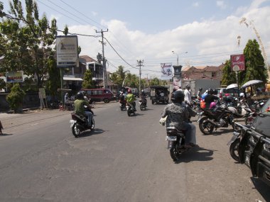 Bali, Endonezya bir scooter üzerinde taşınan ürünler