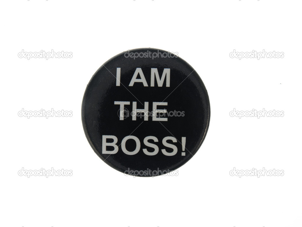 Badge with text I am the boss