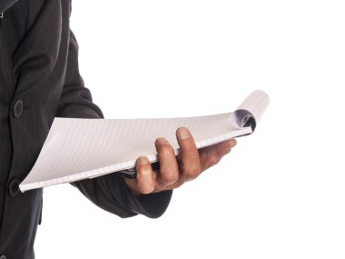 Yazılı blok ile işadamı