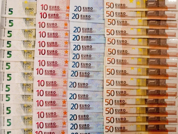 Muitas notas de euro como pano de fundo — Fotografia de Stock