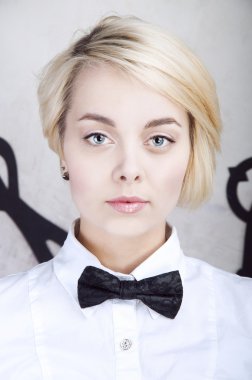 sevimli sarışın ofis kız