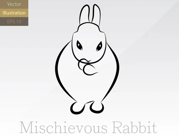 Illustration vectorielle de lapin espiègle — Image vectorielle