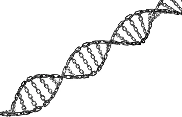 DNA helix metall kedjelänk — Stockfoto