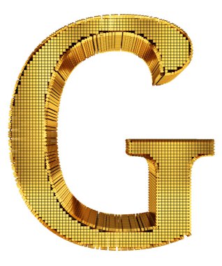 zengin altın küpü alfabesi - g