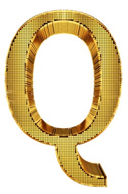 zengin altın küpü alfabesi - q
