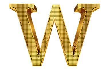 zengin altın küpü alfabesi - w