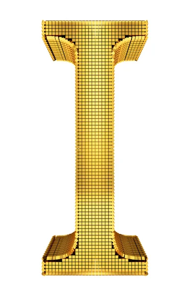 Rich Golden Cube Alphabet - I — Stock Photo, Image