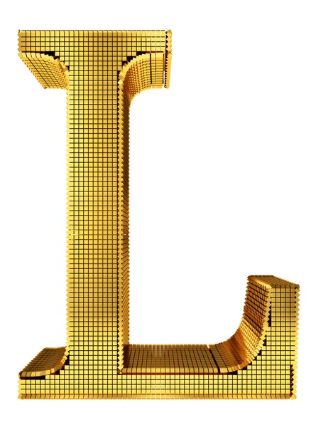 Alfabeto Cubo Dourado Rico - L — Fotografia de Stock