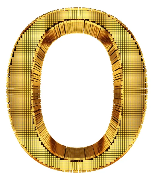 Bogaty złoty kostka alfabet - o — Zdjęcie stockowe