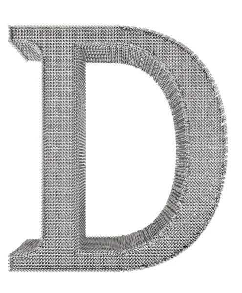 Chain Link Steel Alphabet - D — Stock Photo, Image