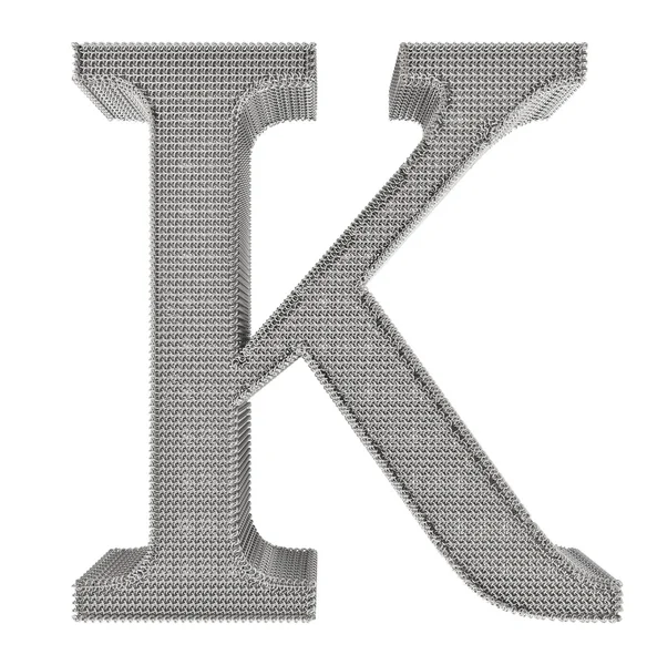 Łańcuch łącze stali alfabet - k — Zdjęcie stockowe