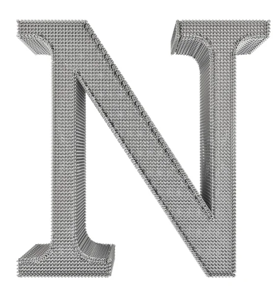 Chain Link Steel Alphabet - N — Stock Photo, Image