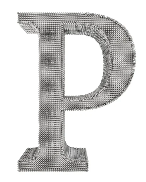 Alfabeto de aço da ligação chain - P — Fotografia de Stock