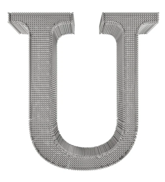Chain Link Steel Alphabet - U — Stok Foto