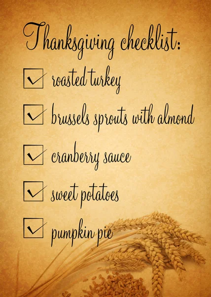Liste de contrôle de Thanksgiving — Photo