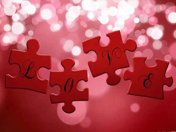Láska puzzle — Stock fotografie