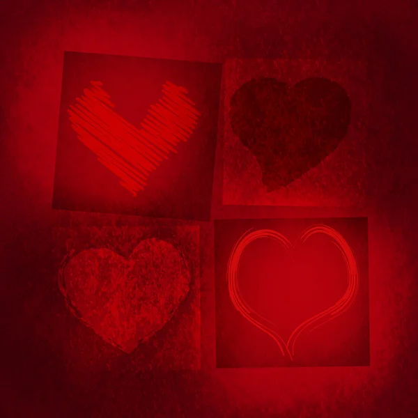 4 Red Hearts — Stock Photo, Image