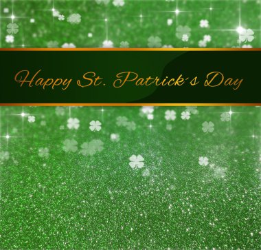St patricks günü Glitter yonca tebrik