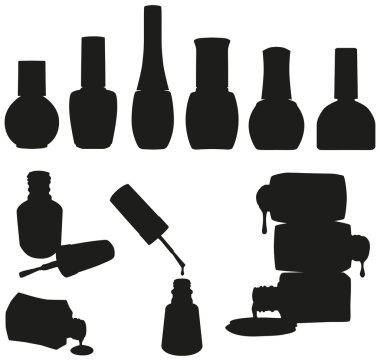 Set of Vector Nail Polish Bottles clipart