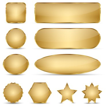 Blank Elegant Golden Buttons clipart