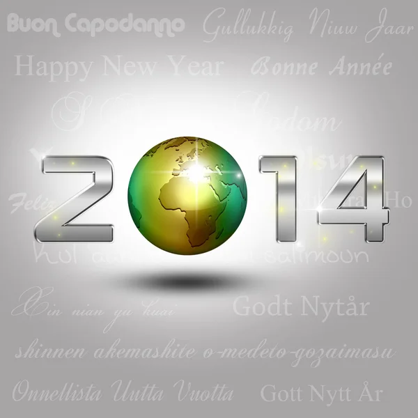 World Globe New Year 2014 — Stock Photo, Image