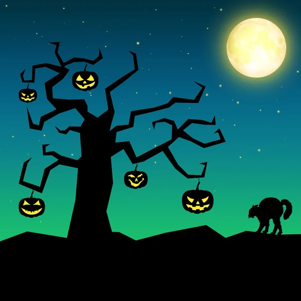 Albero di zucca di Halloween spettrale — Foto Stock