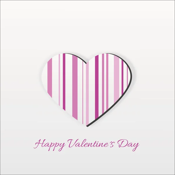 Modern Pink Striped Vector Valentine Heart — Stock Vector