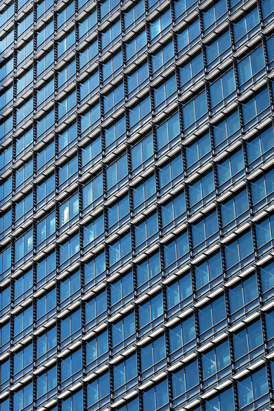 Walls of glass covered buildings