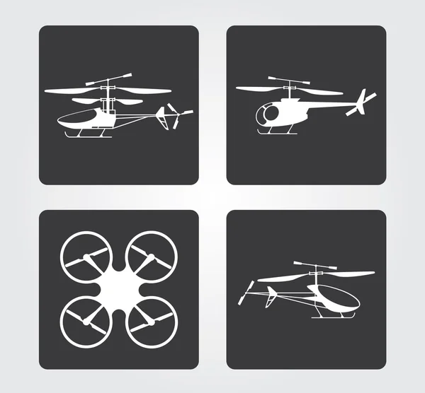 Ícones do site e da Internet: modelos RC helicópteros — Vetor de Stock