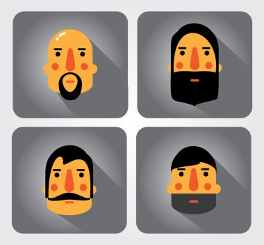 Basit web illüstrasyon: sakal ve bıyık