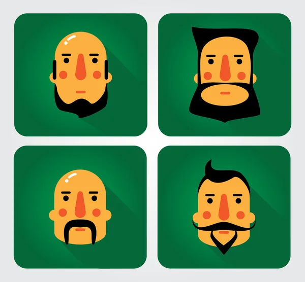 Web simples Ilustração: barbas e bigodes —  Vetores de Stock