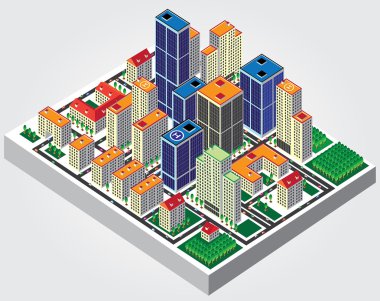 basit web simge vektör: izometrik şehir