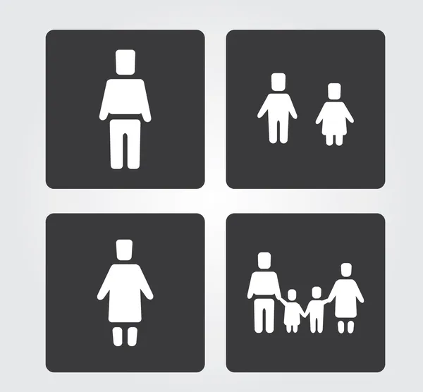 Simple web icon in vector: Family set — Stock Vector