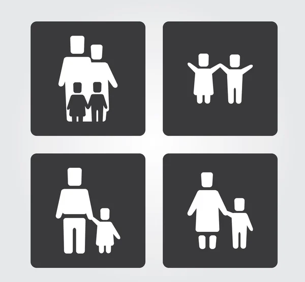 Icône web simple dans le vecteur : Jeu de famille — Image vectorielle