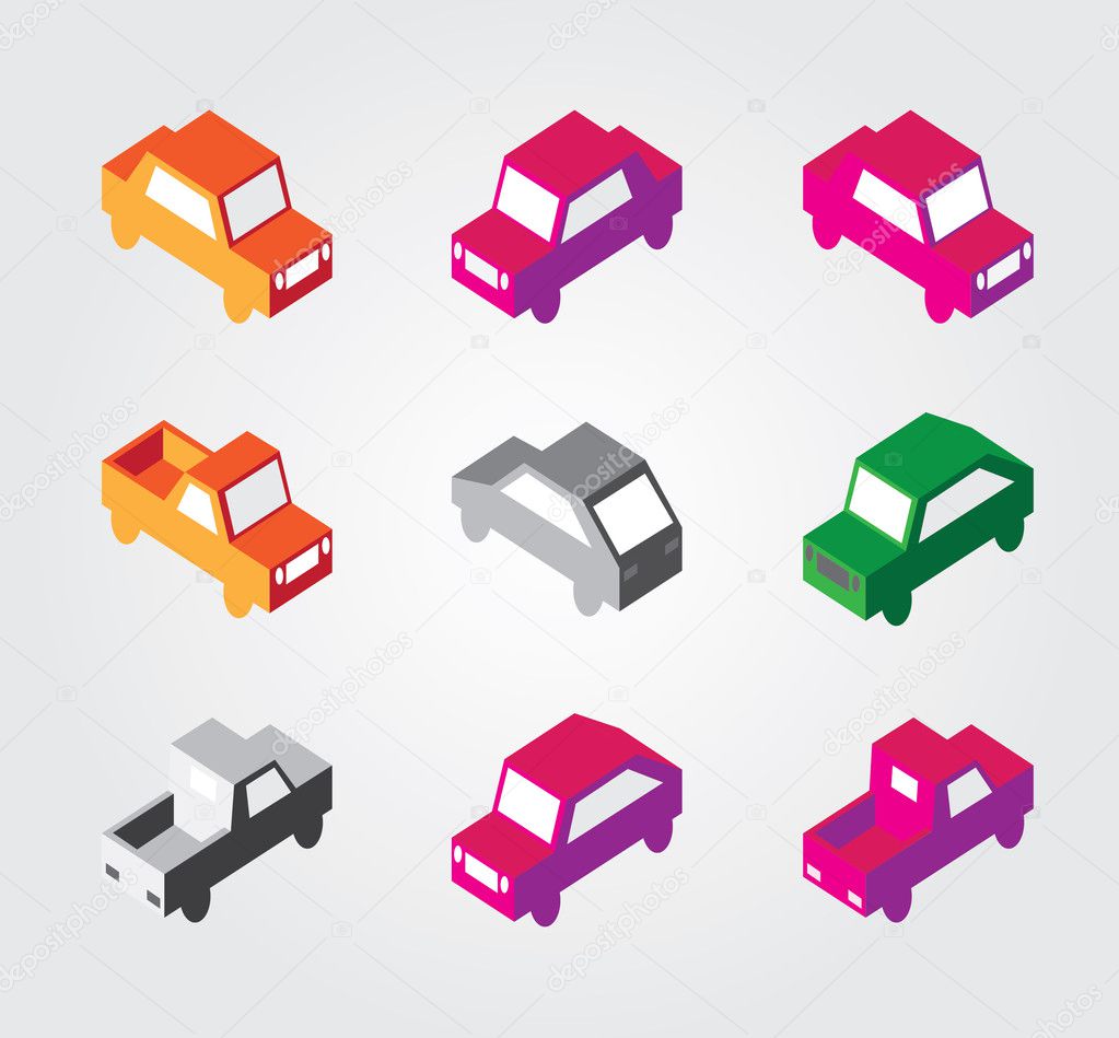 Simple web icon in vector: isometric transport