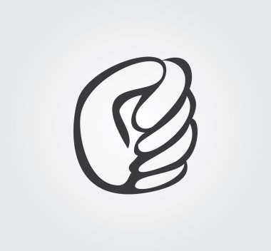 basit web simge vektör: cartoon el