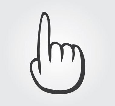 basit web simge vektör: cartoon el