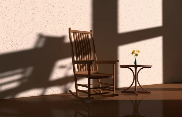 Luce e ombra sedia — Foto Stock
