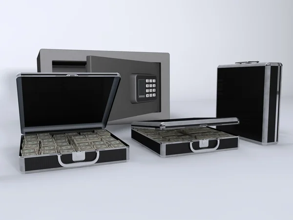 Money Briefcase Small Vault — Stock Photo, Image