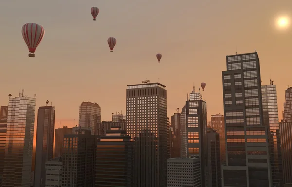 Ballon skyline — Stockfoto