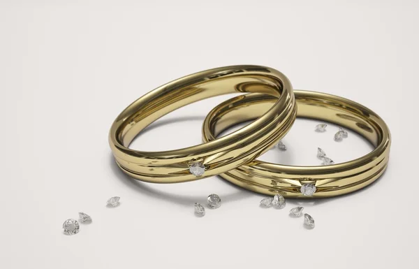 Anillo de bodas de oro y diamantes — Foto de Stock