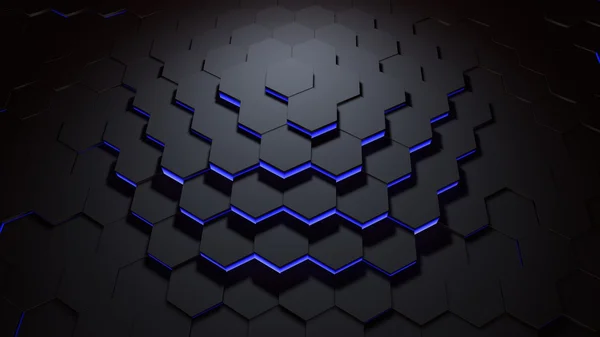 Hexagon mönster blå — Stockfoto