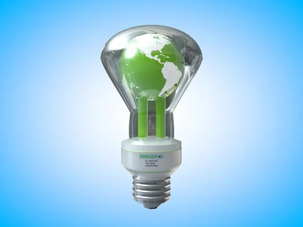 Light bulb earth — Stock Photo, Image