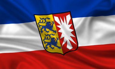 Almanya'nın kuzeyinde schleswig-holstein bayrağı. yakın çekim.