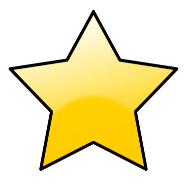 parlak altın yıldız simgesi
