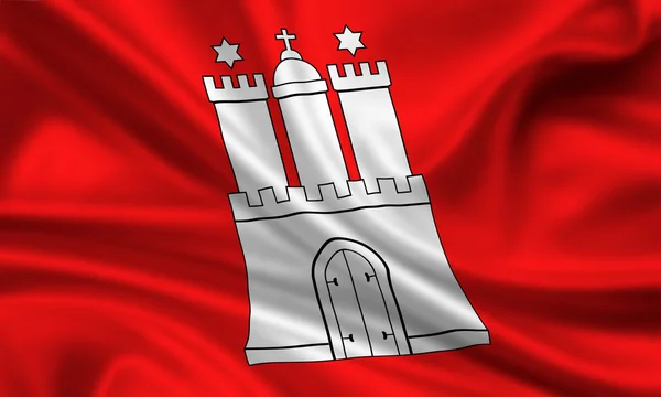 Bandeira do emblema da cidade de Hamburgo — Fotografia de Stock