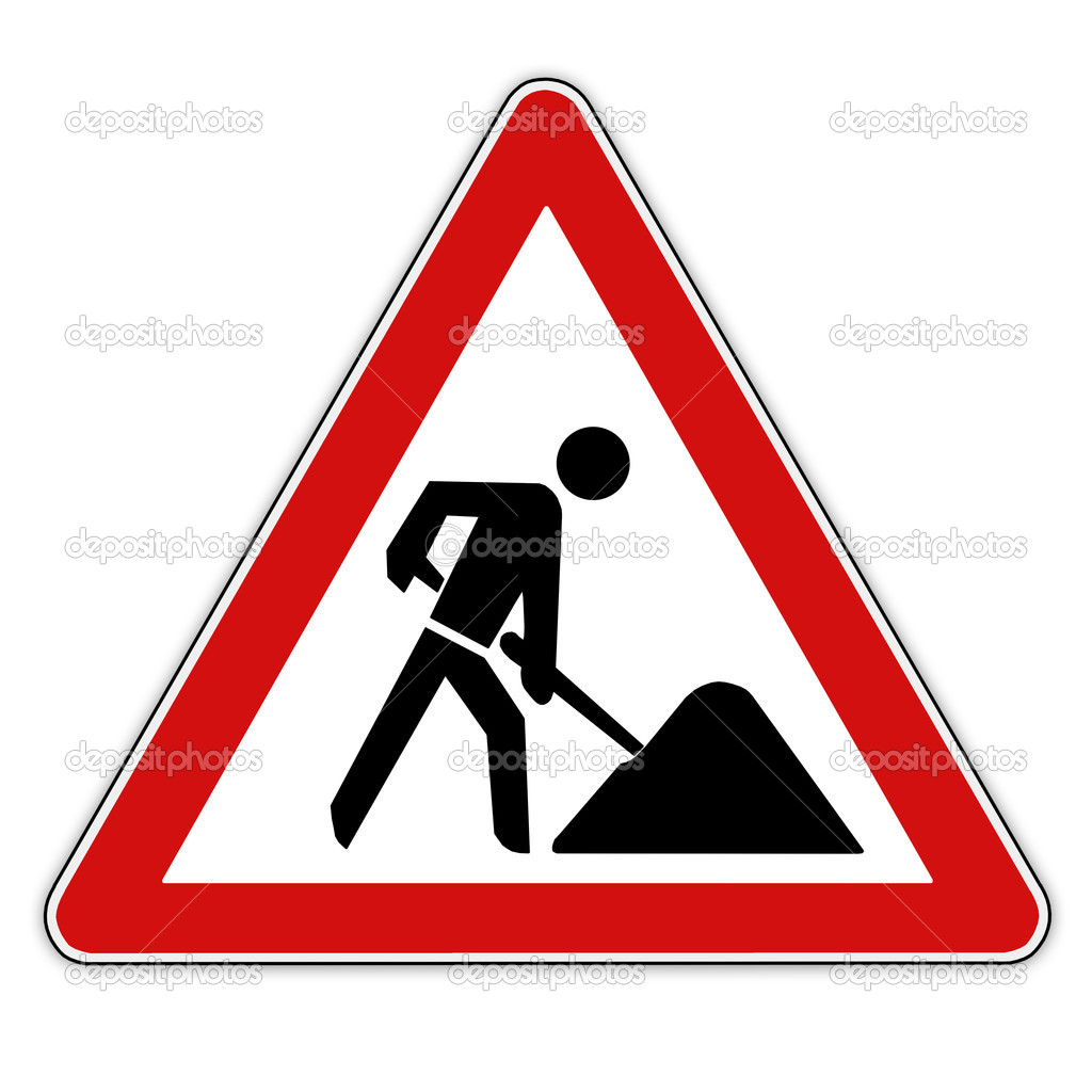 Under construction road sign with man, under construction icon,