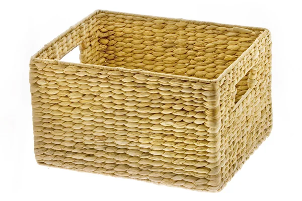 Wicker basket isolated on white background Stock Picture